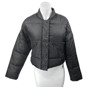 Zara Women's Black Long Sleeve Quilted Puffer Outdoor Winter Coat Jacket Size S